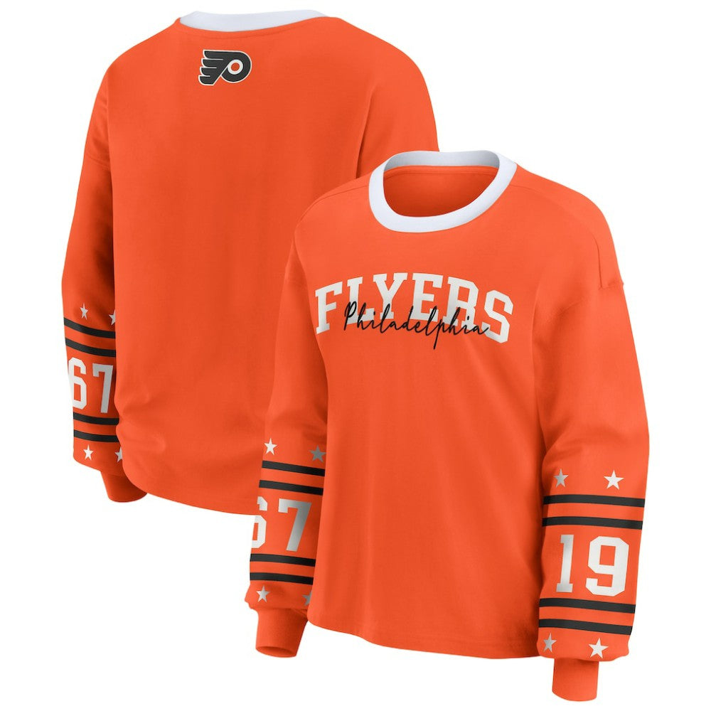 NHL Philadelphia Flyers WEAR by Erin Andrews Women's Long-Sleeve Sport T-Shirt - Orange