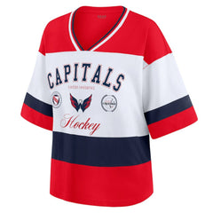 NHL Washington Capitals WEAR by Erin Andrews Women's Jersey Style Tee - Red/White