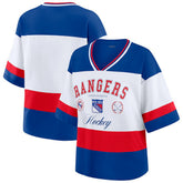 NHL New York Rangers WEAR by Erin Andrews Women's Jersey Style Tee - Blue/White