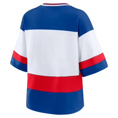 NHL New York Rangers WEAR by Erin Andrews Women's Jersey Style Tee - Blue/White