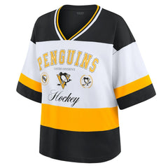 NHL Pittsburgh Penguins WEAR by Erin Andrews Women's Jersey Style Tee - Black/White