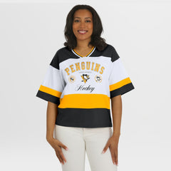 NHL Pittsburgh Penguins WEAR by Erin Andrews Women's Jersey Style Tee - Black/White