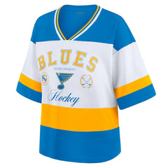 NHL St. Louis Blues WEAR by Erin Andrews Women's Jersey Style Tee - Blue/White