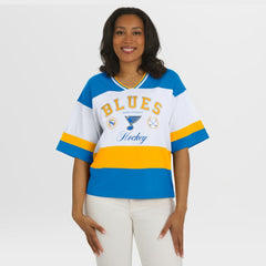 NHL St. Louis Blues WEAR by Erin Andrews Women's Jersey Style Tee - Blue/White