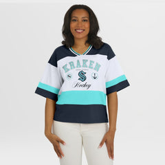NHL Seattle Kraken WEAR by Erin Andrews Women's Jersey Style Tee - Black/White