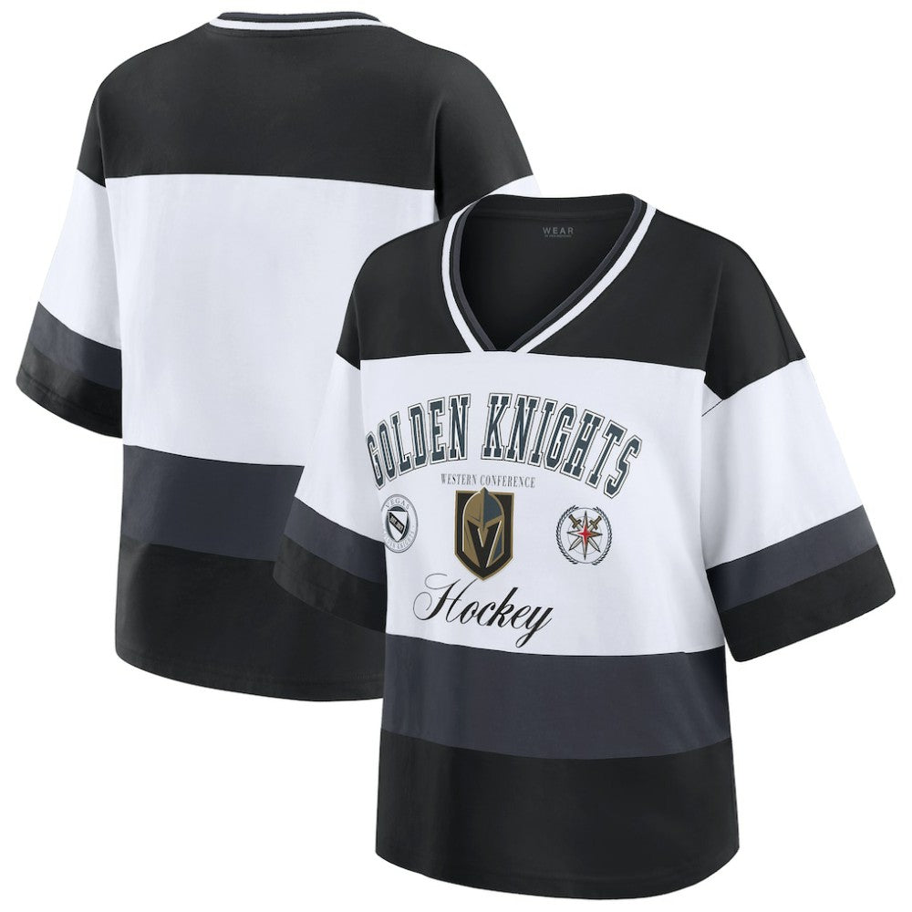 NHL Vegas Golden Knights WEAR by Erin Andrews Women's Jersey Style Tee - Black/White