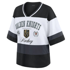 NHL Vegas Golden Knights WEAR by Erin Andrews Women's Jersey Style Tee - Black/White