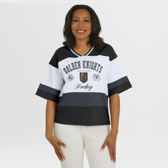 NHL Vegas Golden Knights WEAR by Erin Andrews Women's Jersey Style Tee - Black/White
