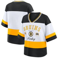 NHL Boston Bruins WEAR by Erin Andrews Women's Jersey Style Tee - Black/White