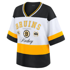 NHL Boston Bruins WEAR by Erin Andrews Women's Jersey Style Tee - Black/White