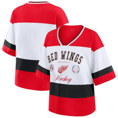 NHL Detroit Red Wings WEAR by Erin Andrews Women's Jersey Style Tee - Red/White