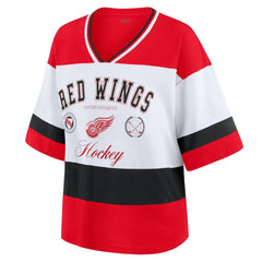 NHL Detroit Red Wings WEAR by Erin Andrews Women's Jersey Style Tee - Red/White