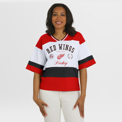 NHL Detroit Red Wings WEAR by Erin Andrews Women's Jersey Style Tee - Red/White