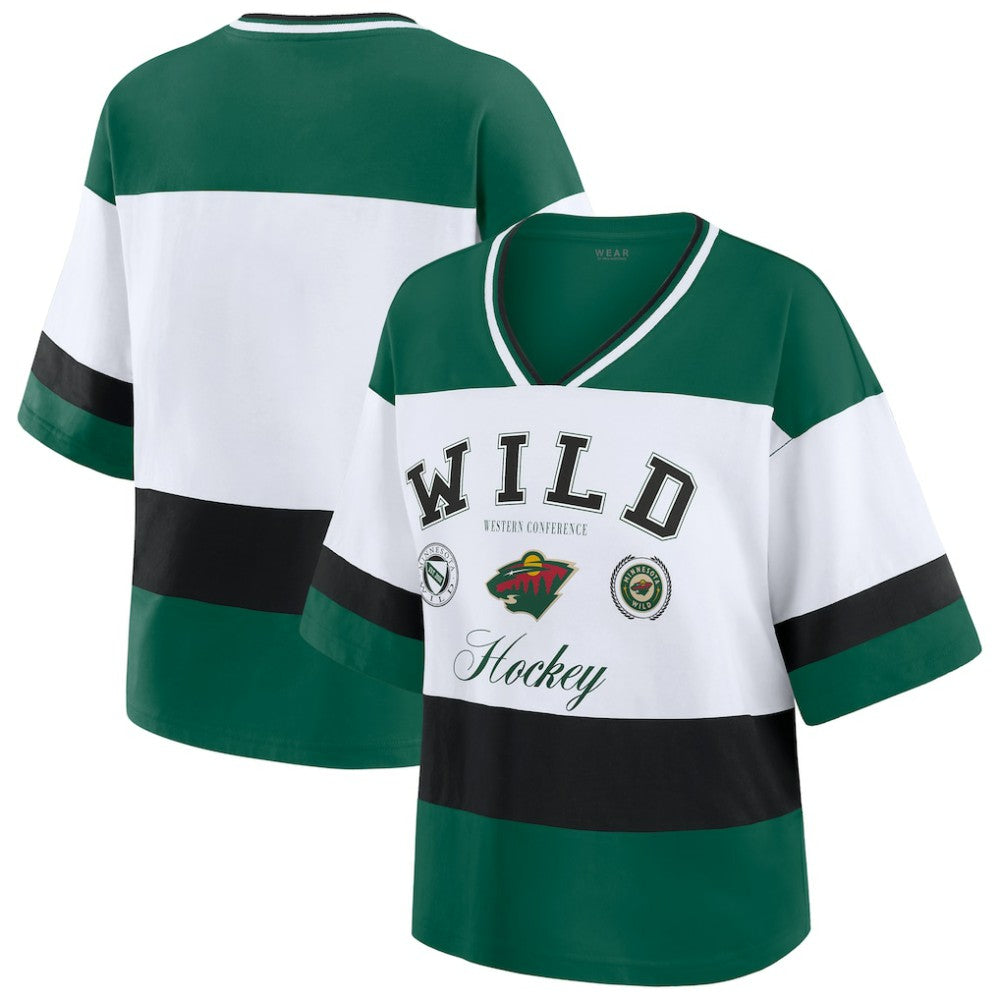 NHL Minnesota Wild WEAR by Erin Andrews Women's Jersey Style Tee - Green/White