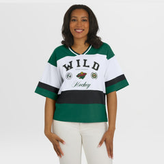 NHL Minnesota Wild WEAR by Erin Andrews Women's Jersey Style Tee - Green/White