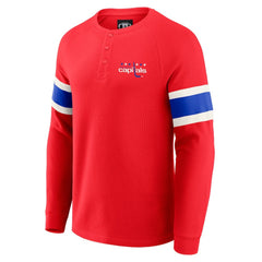 NHL Washington Capitals Darius Rucker Collection by Fanatics Waffle-Knit Raglan Long Sleeve Henley T-Shirt - Red