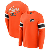 NHL Philadelphia Flyers Darius Rucker Collection by Fanatics Waffle-Knit Raglan Long Sleeve Henley T-Shirt - Orange