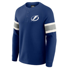 NHL Tampa Bay Lightning Darius Rucker Collection by Fanatics Waffle-Knit Raglan Long Sleeve Henley T-Shirt - Navy