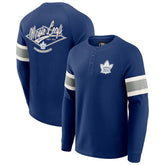 NHL Toronto Maple Leafs Darius Rucker Collection by Fanatics Waffle-Knit Raglan Long Sleeve Henley T-Shirt - Navy