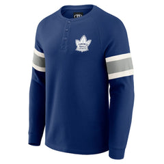 NHL Toronto Maple Leafs Darius Rucker Collection by Fanatics Waffle-Knit Raglan Long Sleeve Henley T-Shirt - Navy