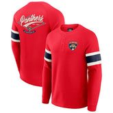 NHL Florida Panthers Darius Rucker Collection by Fanatics Waffle-Knit Raglan Long Sleeve Henley T-Shirt - Red