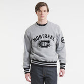 NHL Montreal Canadiens Todd Snyder by Fanatics Relaxed Canadian Fleece Crew - Athletic Heather Gray