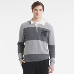 NHL New York Rangers Todd Snyder by Fanatics Cashmere Rugby Sweater - Athletic Heather Gray