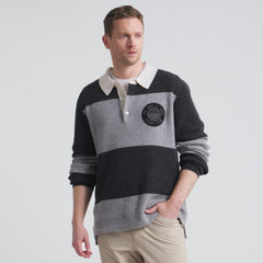 NHL Los Angeles Kings Todd Snyder by Fanatics Cashmere Rugby Sweater - Athletic Heather Gray