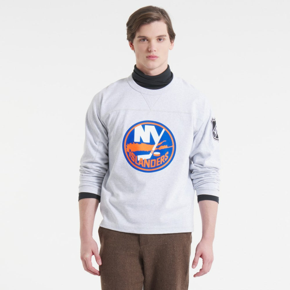 NHL New York Islanders Todd Snyder by Fanatics Heavyweight Football Jersey - Heather Gray