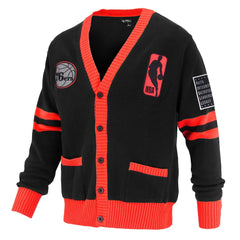 Philadelphia 76ers FISLL Unisex Logoman Shadow Collection Full-Button Cardigan Sweater Black
