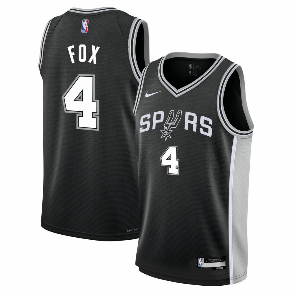 NBA De'Aaron Fox San Antonio Spurs Youth Swingman Jersey - Icon Edition - Black