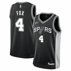 NBA De'Aaron Fox San Antonio Spurs Youth Swingman Jersey - Icon Edition - Black