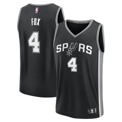 NBA De'Aaron Fox San Antonio Spurs Fast Break Replica Player Jersey - Icon Edition - Black