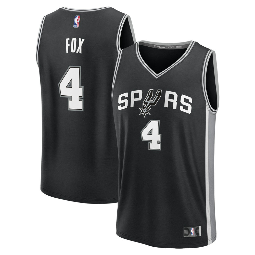 NBA De'Aaron Fox San Antonio Spurs Youth Fast Break Replica Player Jersey - Icon Edition - Black