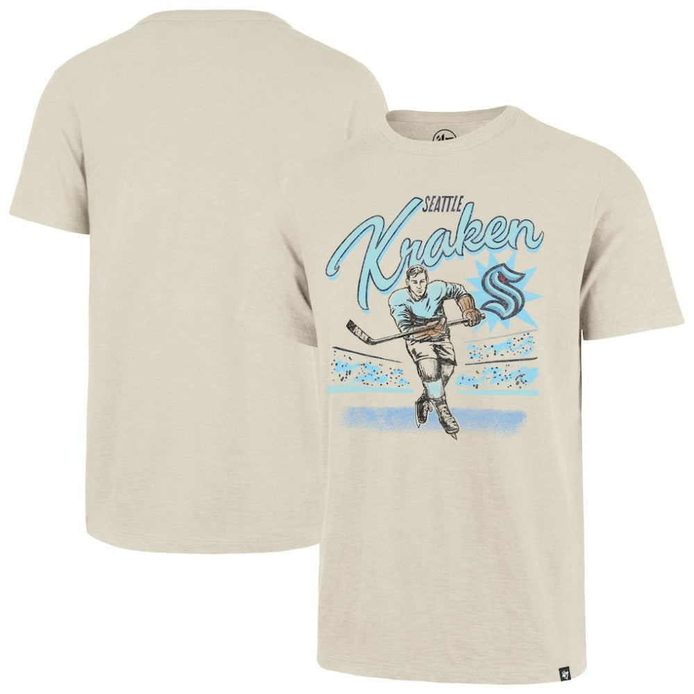 NHL Seattle Kraken '47 Hockey Player Golden Age Scrum T-Shirt - Natural