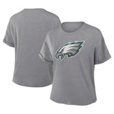 Philadelphia Eagles Women's Tribute Tri-Blend Boxy T-Shirt Heather Gray