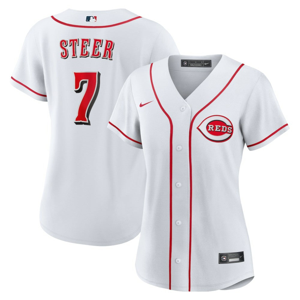 Spencer Steer Cincinnati Reds Nike Women's Home Replica Jersey - White Jerseys