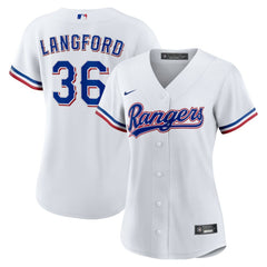 MLB Wyatt Langford Texas Rangers Nike Women's Home Replica Jersey - White