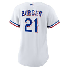 MLB Jake Burger Texas Rangers Nike Women's Home Replica Jersey - White