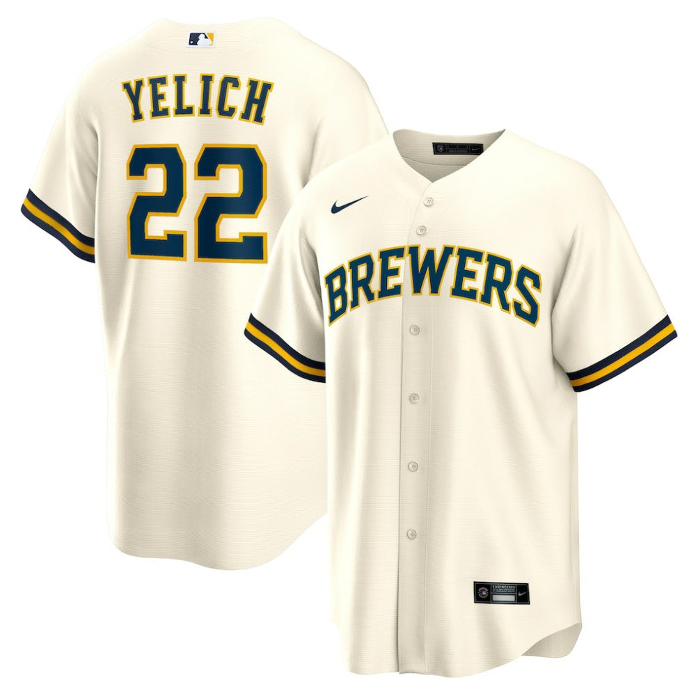 MLB Christian Yelich Milwaukee Brewers Nike Home Replica Jersey - White