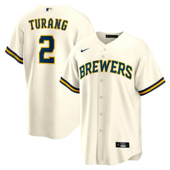 MLB Brice Turang Milwaukee Brewers Nike Home Replica Jersey - Cream
