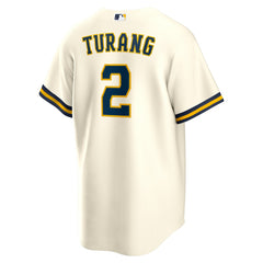 MLB Brice Turang Milwaukee Brewers Nike Home Replica Jersey - Cream