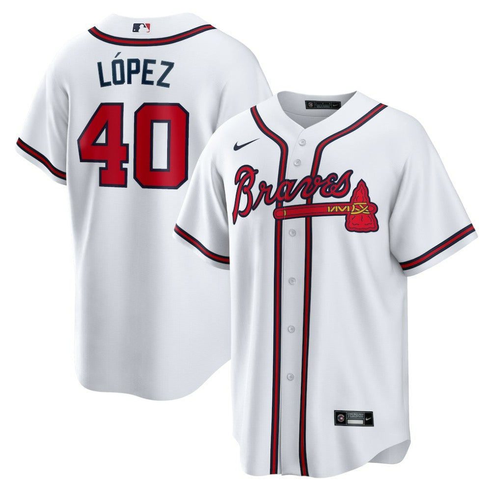 MLB Reynaldo Lopez Atlanta Braves Nike Home Replica Jersey - White