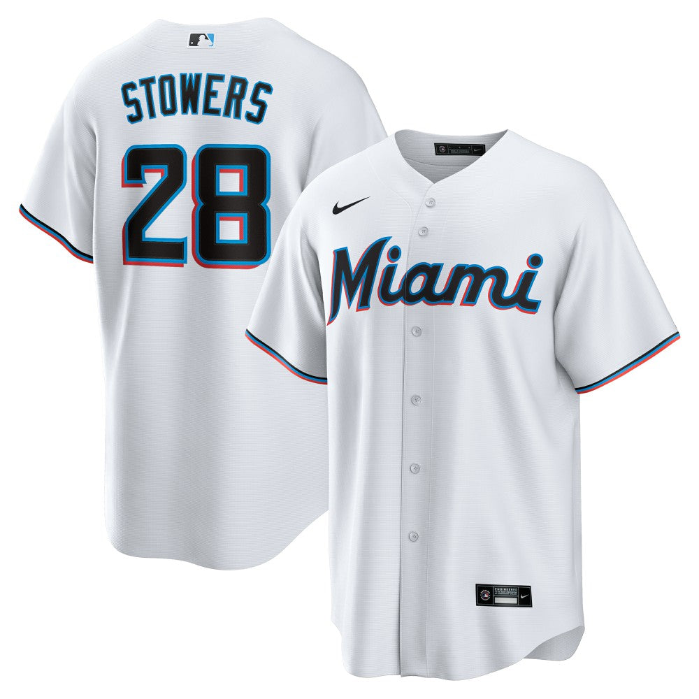 MLB Kyle Stowers Miami Marlins Nike Home Replica Jersey - White