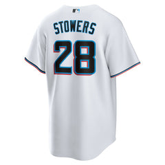MLB Kyle Stowers Miami Marlins Nike Home Replica Jersey - White
