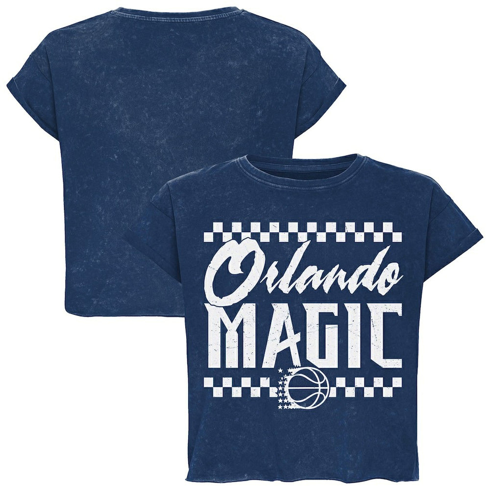 Orlando Magic Sportiqe Unisex Rock & Roll Collection Gwen Premium Mineral Wash Cropped T-Shirt Blue