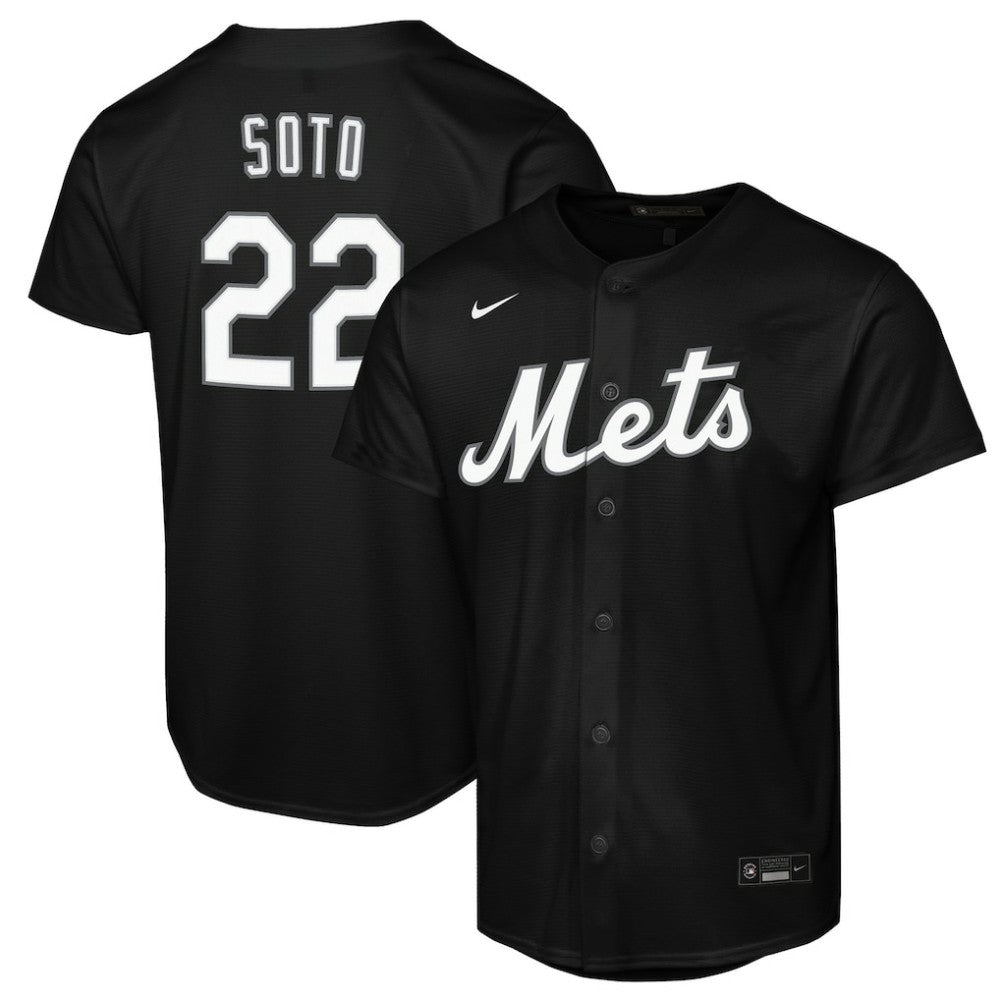 MLB Juan Soto New York Mets Nike Youth Replica Fashion Jersey - Black