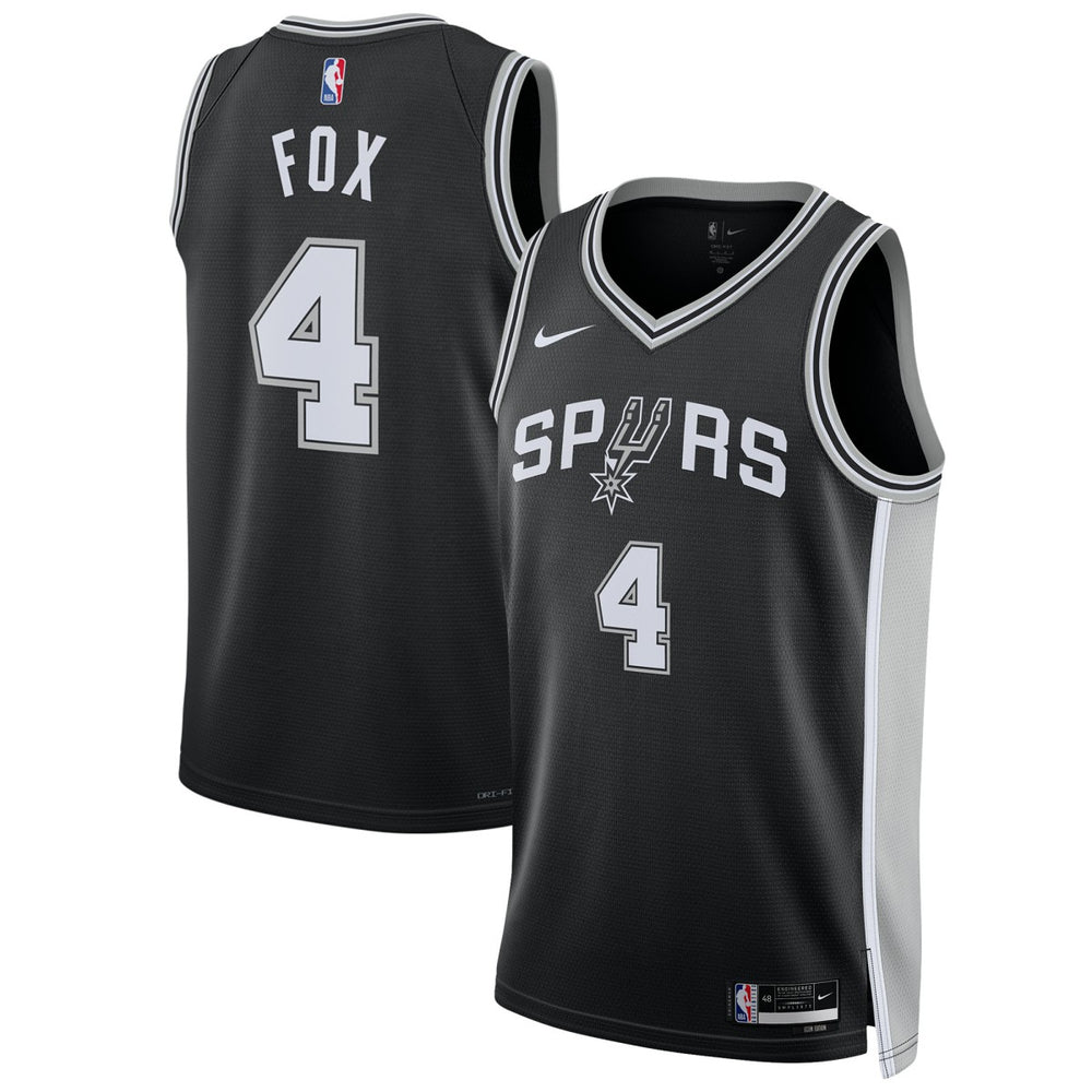 NBA De'Aaron Fox San Antonio Spurs Unisex Swingman Player Jersey - Icon Edition - Black