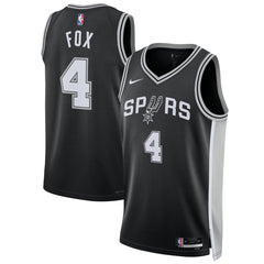 NBA De'Aaron Fox San Antonio Spurs Unisex Swingman Player Jersey - Icon Edition - Black