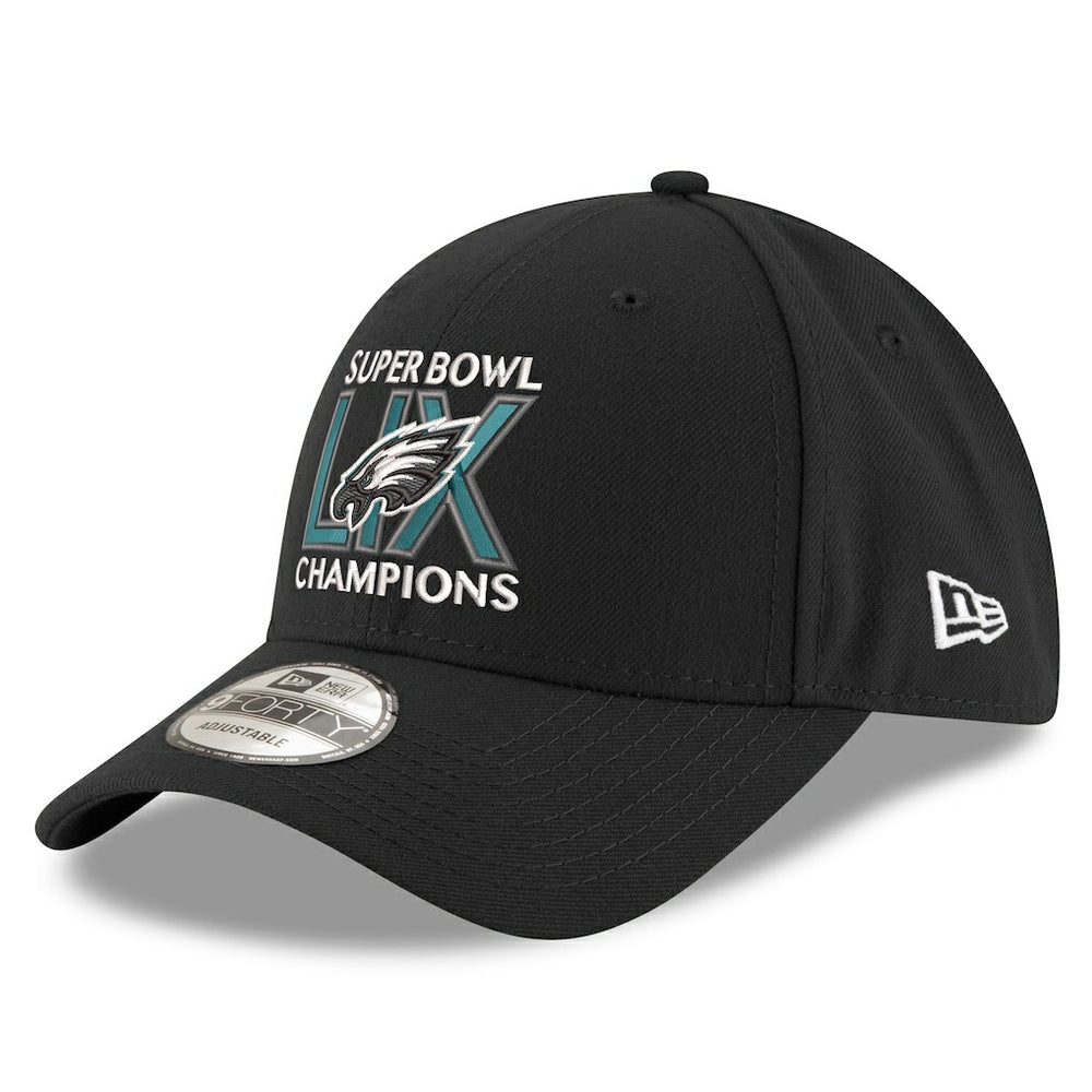 Philadelphia Eagles New Era Super Bowl LIX Champions 9FORTY Adjustable Hat Black